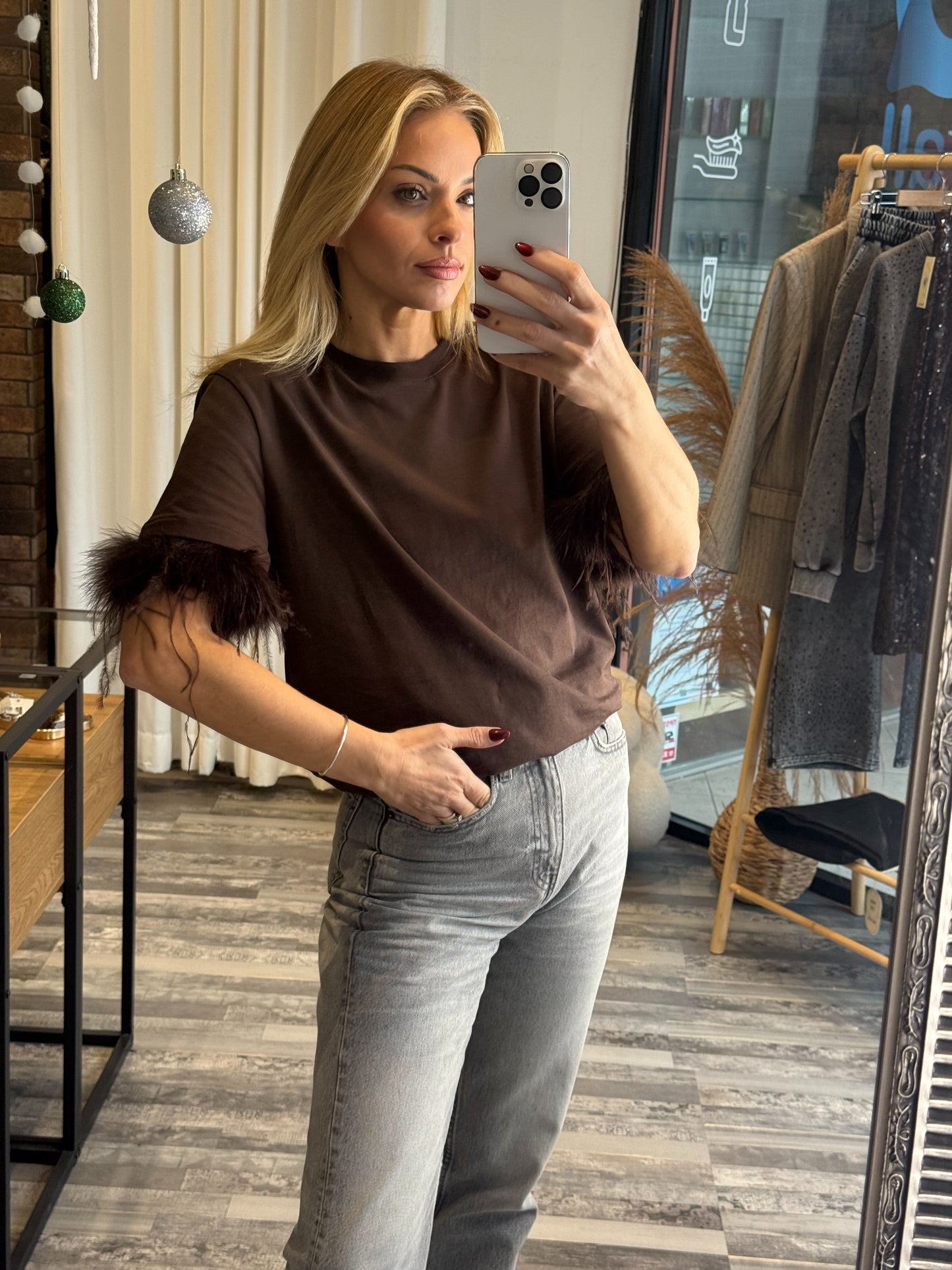 Βαμβακερή Μπλούζα με Μαραμπού