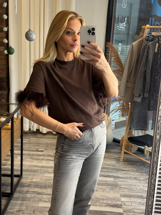 Βαμβακερή Μπλούζα με Μαραμπού