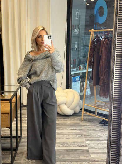 Γκρι Παντελόνι με Πιέτες