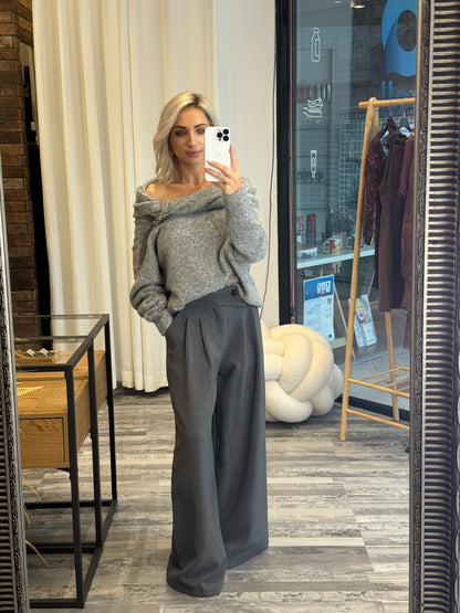 Γκρι Παντελόνι με Πιέτες