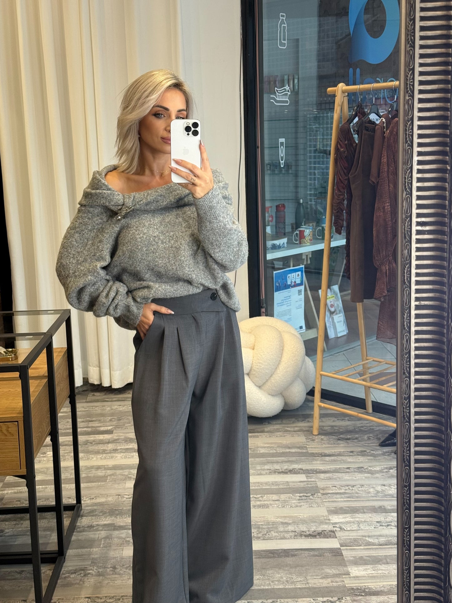 Γκρι Παντελόνι με Πιέτες