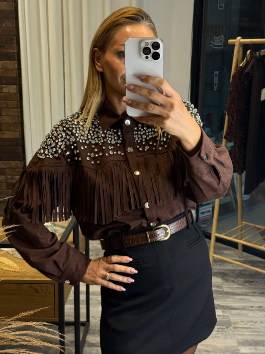 Καστόρινο Πουκάμισο με Κρόσσια & Πέτρες