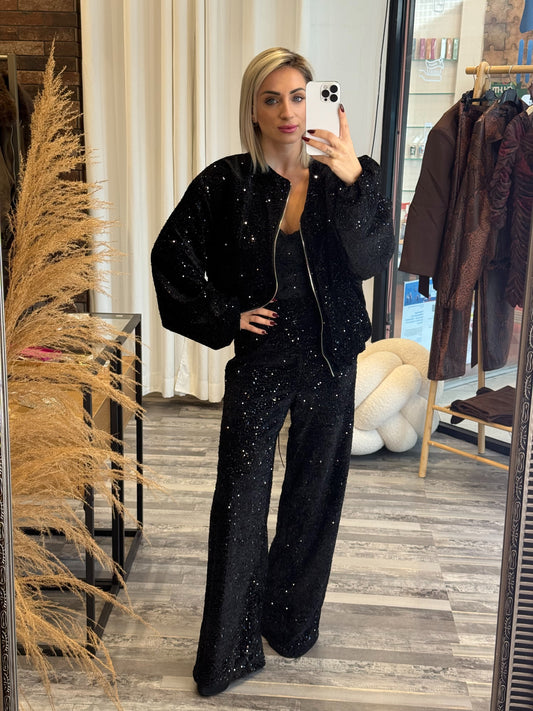 Bomber Jacket με Παγιέτες