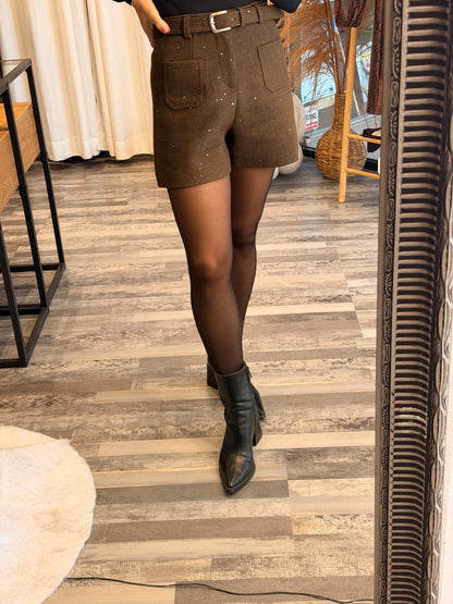 Πλεκτό Σορτς με Λάμψη