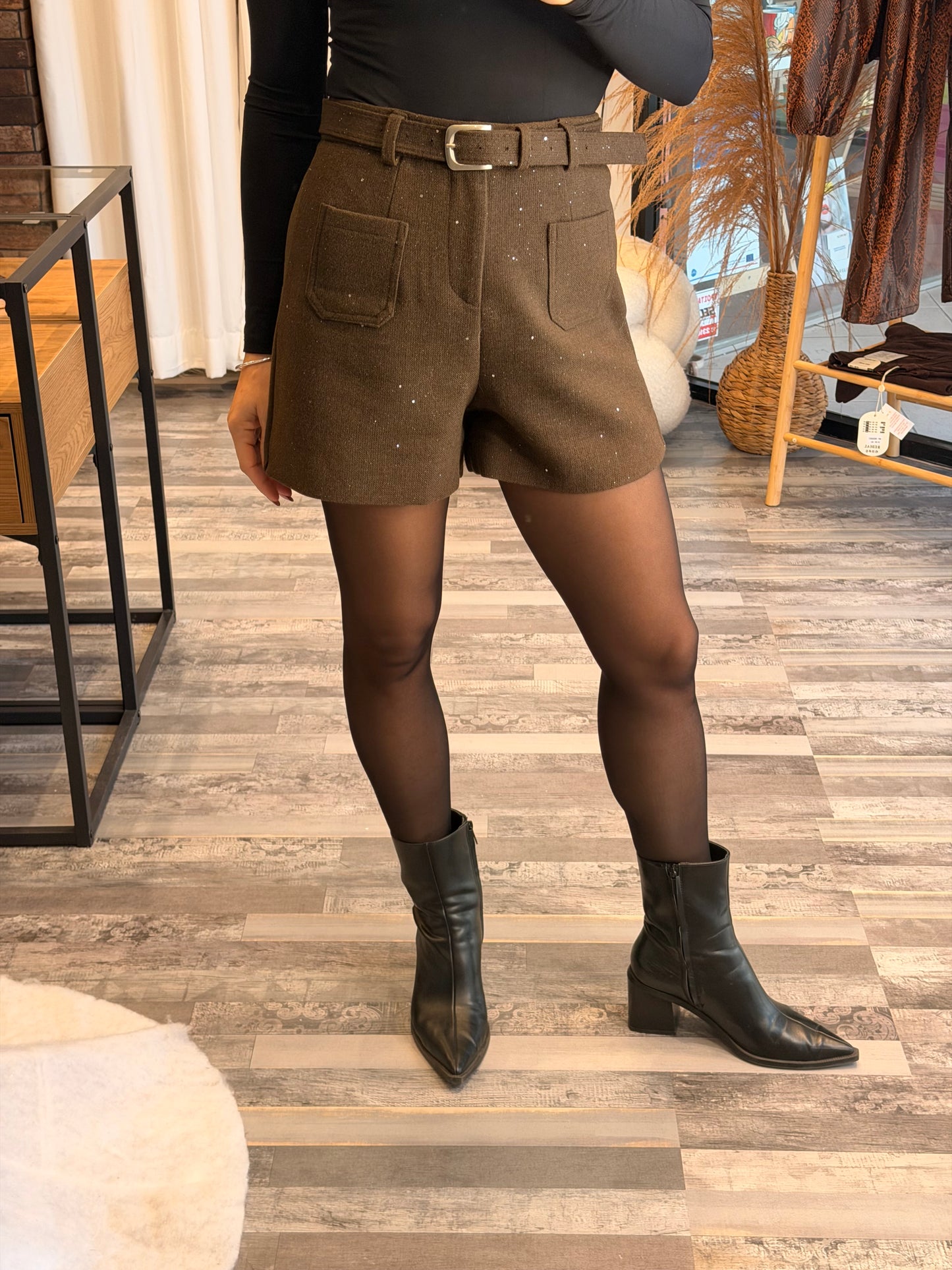 Πλεκτό Σορτς με Λάμψη